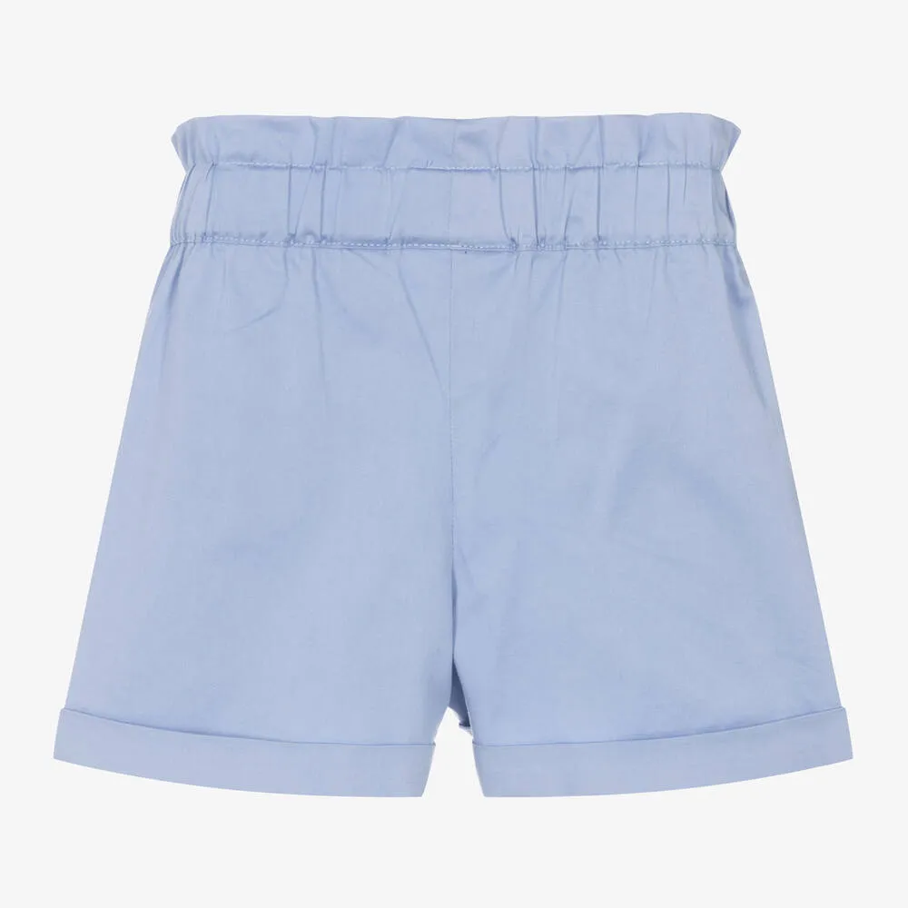 Girls Blue Cotton Shorts