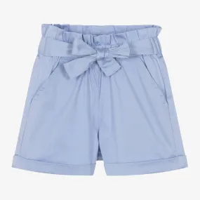 Girls Blue Cotton Shorts