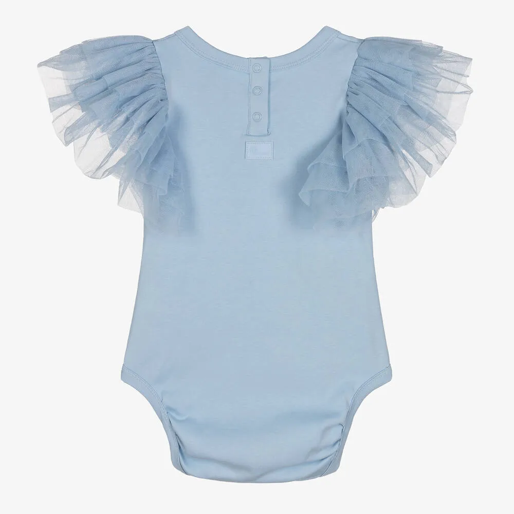 Girls Blue Organic Cotton Bodysuit