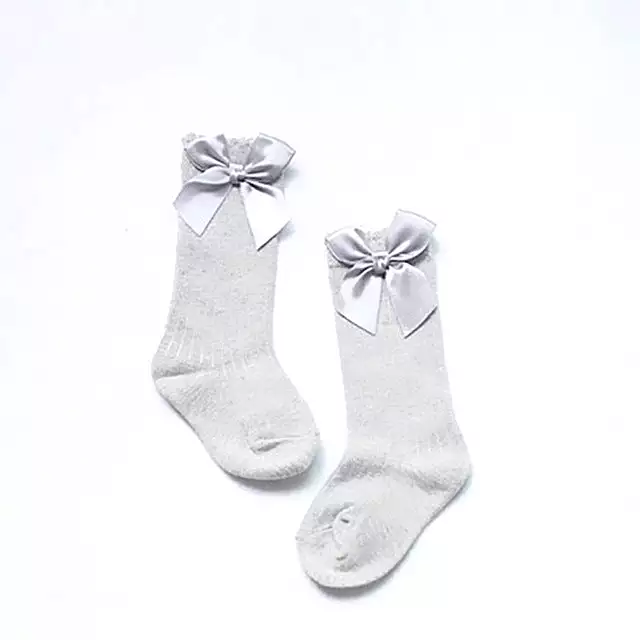 Girls Cotton Bow Knee Socks