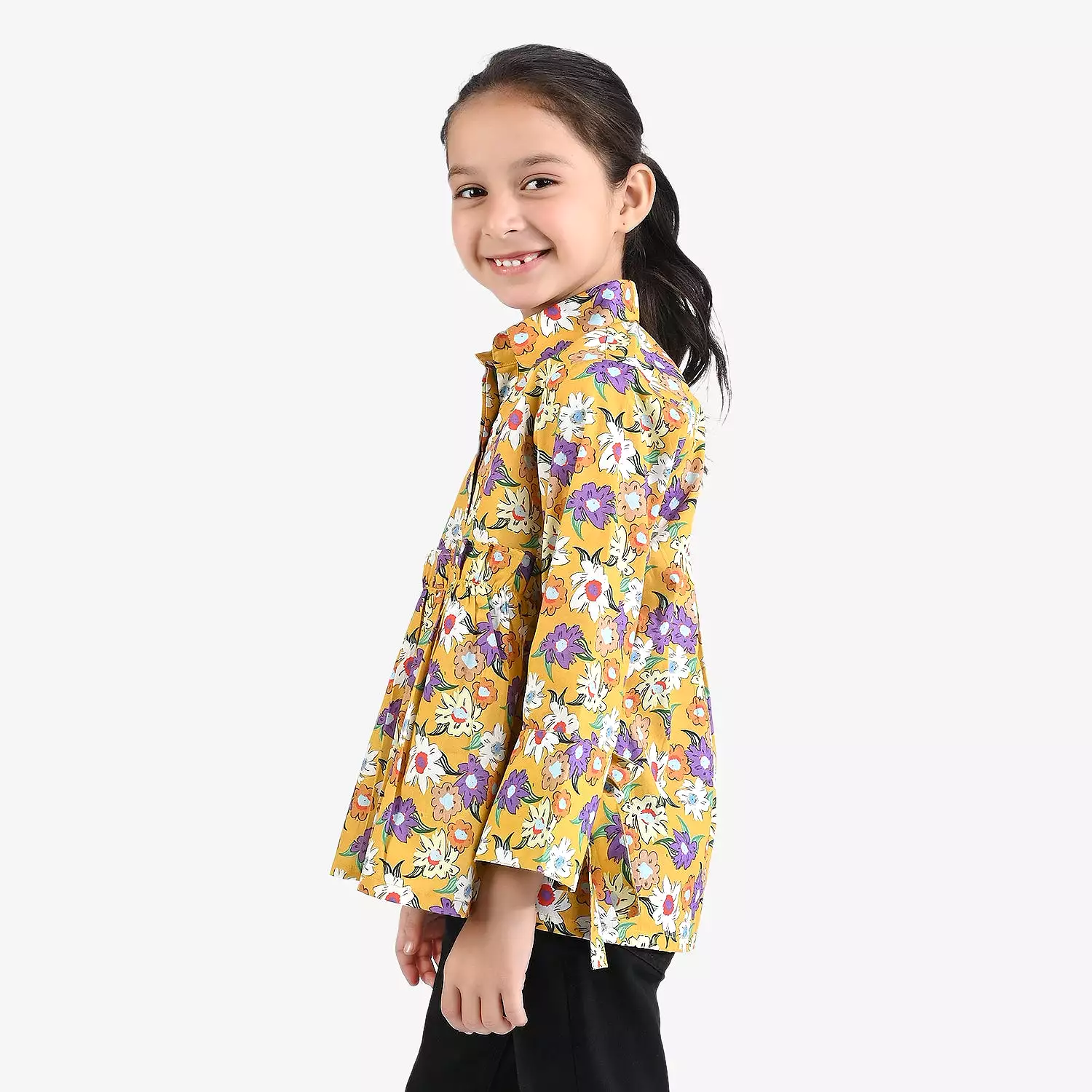 Girls Cotton Poplin Casual Top ivy-Yellow