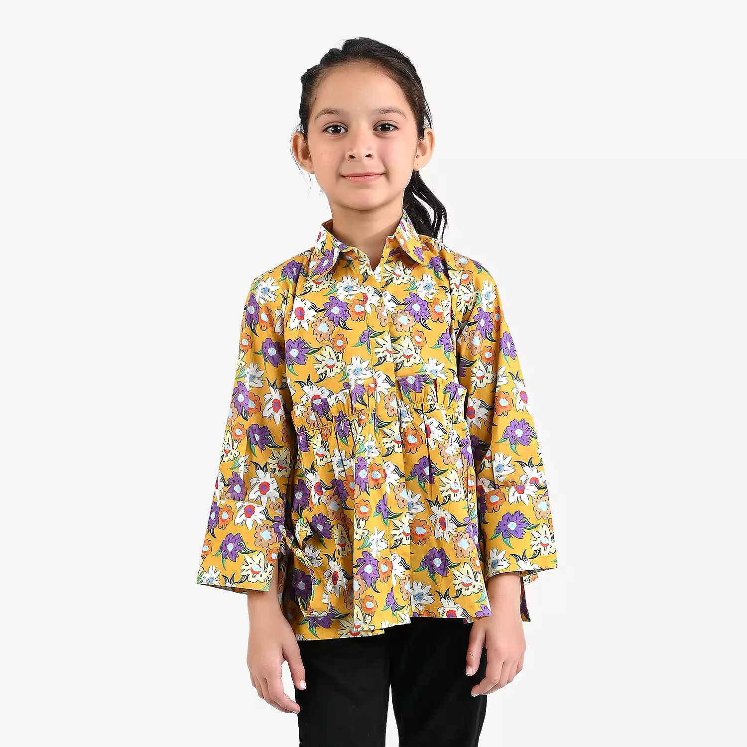 Girls Cotton Poplin Casual Top ivy-Yellow