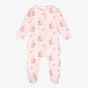 Girls Pink Cotton Jersey Babygrow