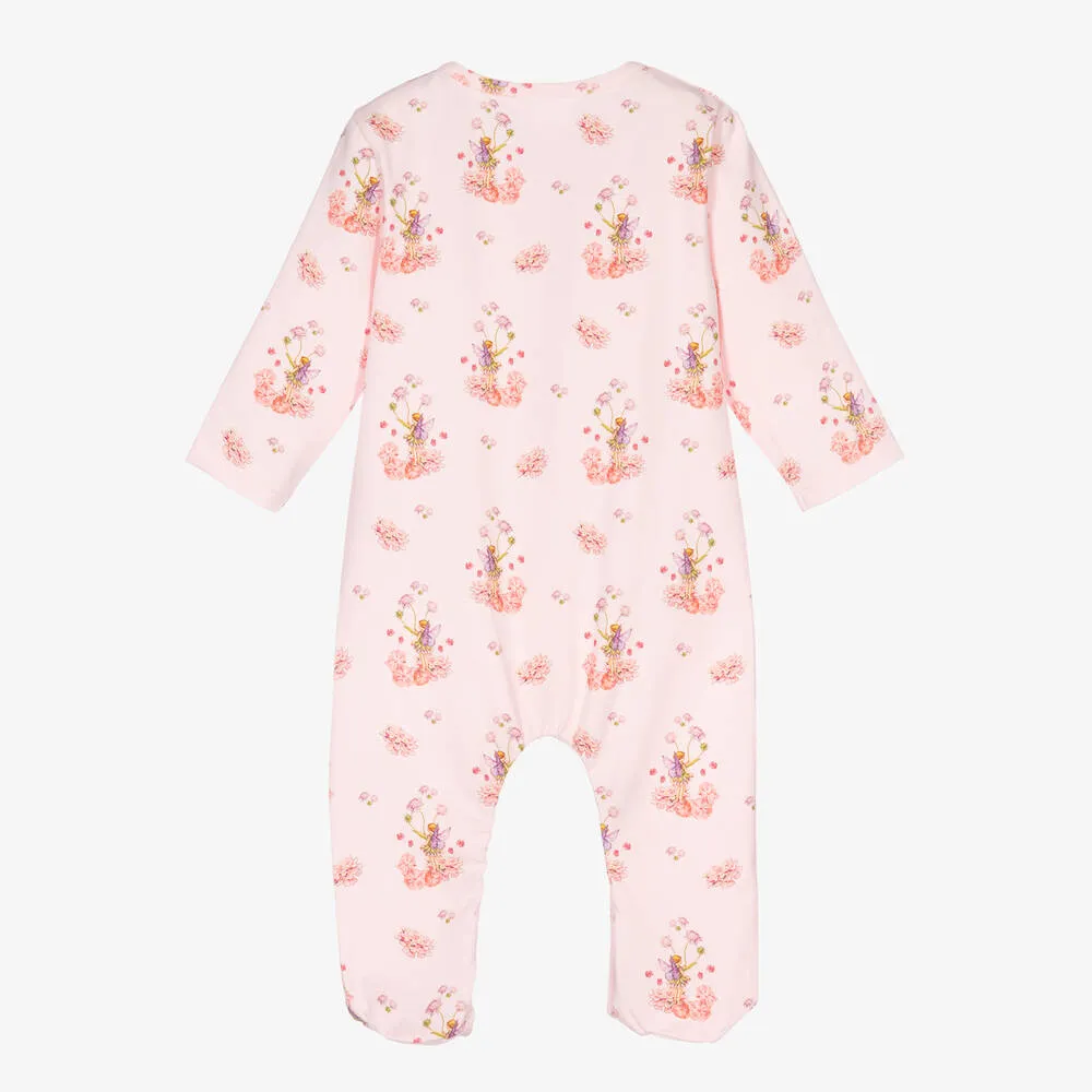 Girls Pink Cotton Jersey Babygrow