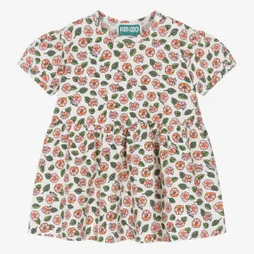 Girls Pink Floral Print Cotton Dress