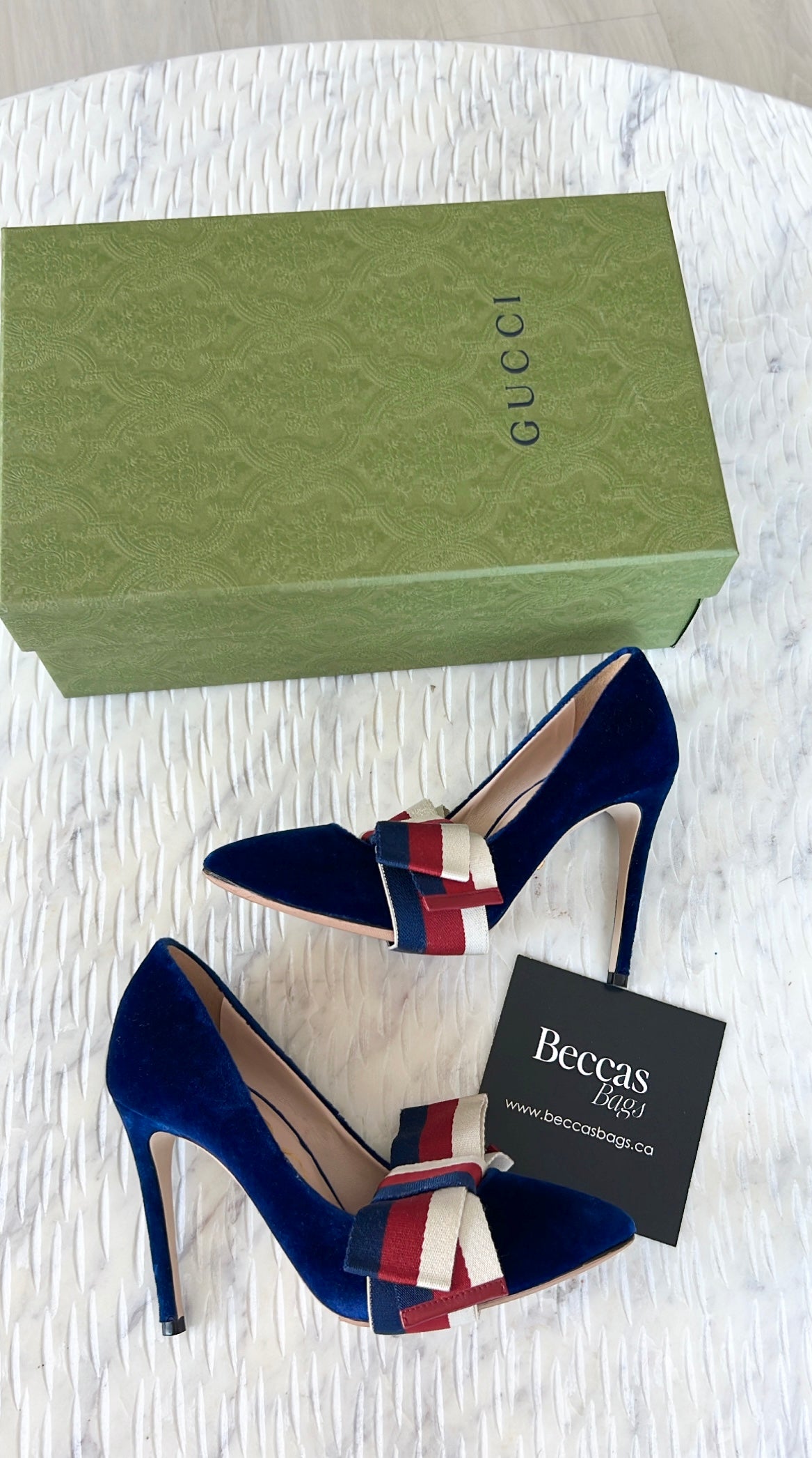 GUCCI Removable Bow Sylvie Web Heels