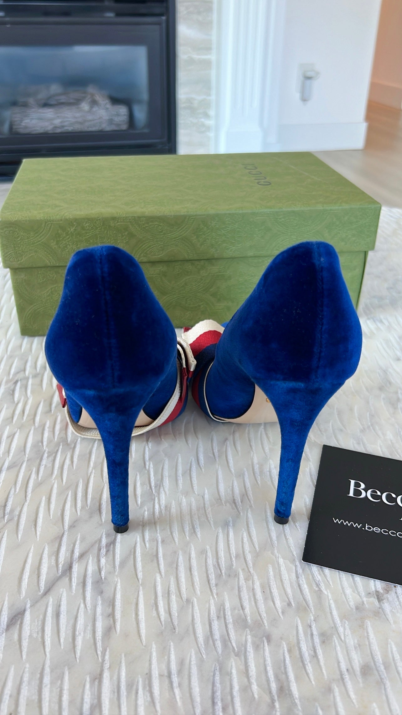 GUCCI Removable Bow Sylvie Web Heels