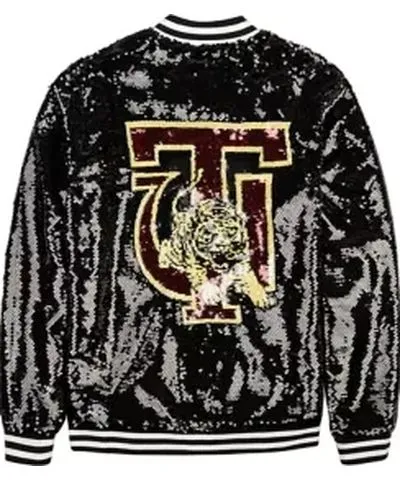 HBCU Legacy Fashion NCAA Tuskegee Golden Tigers Sequin Bomber Jacket