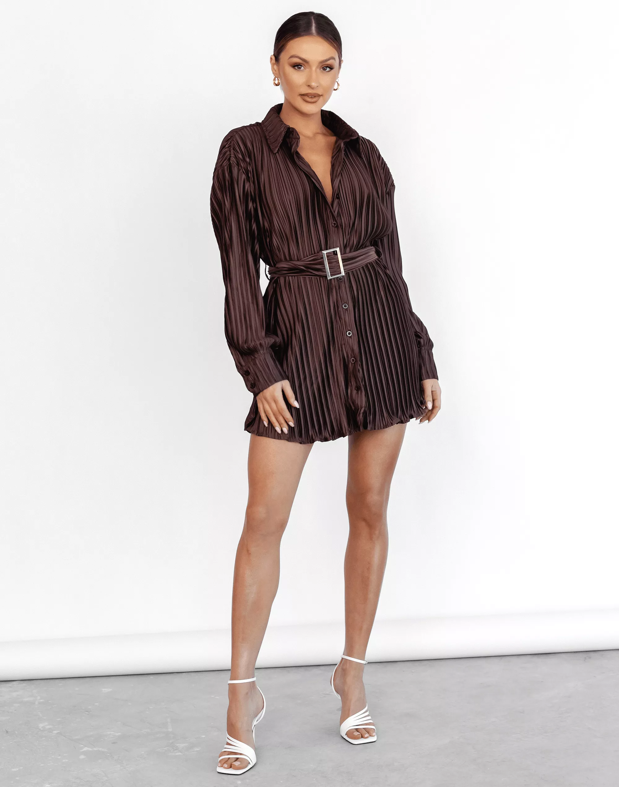 Heart Of Gold Mini Dress (Brown)