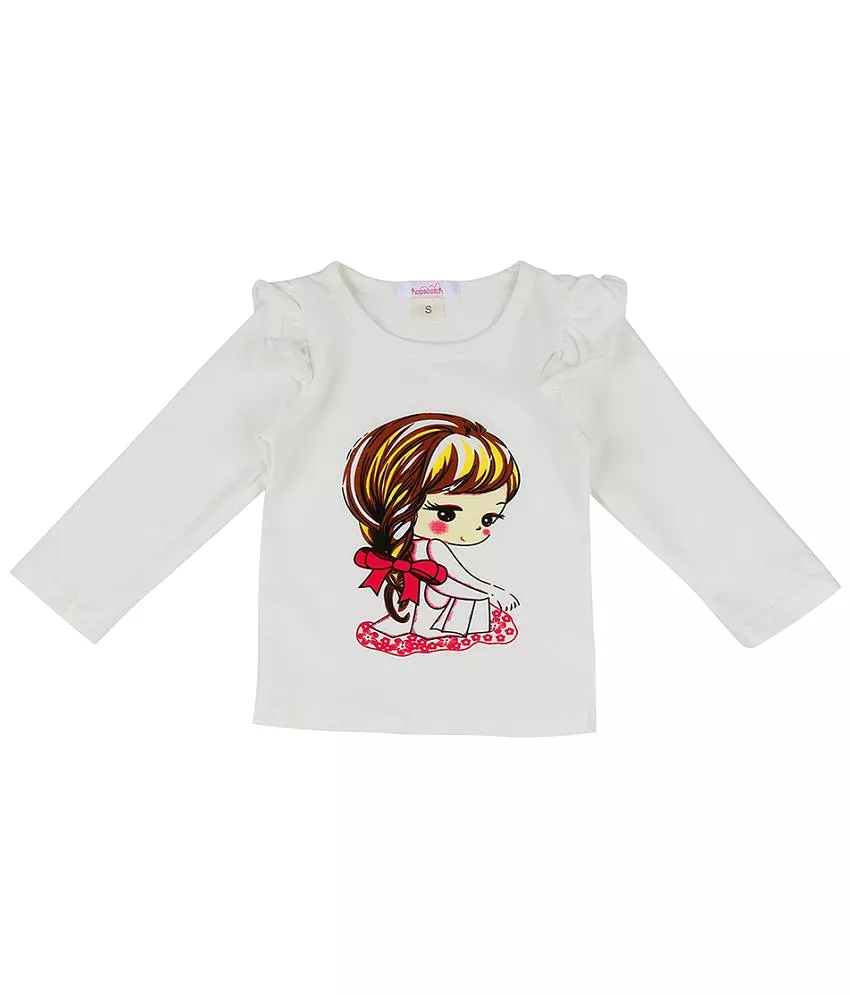 Hopscotch Baby Girls Cotton Doll Print Full Sleeves Top And Dungaree Set in Pink Color X809313