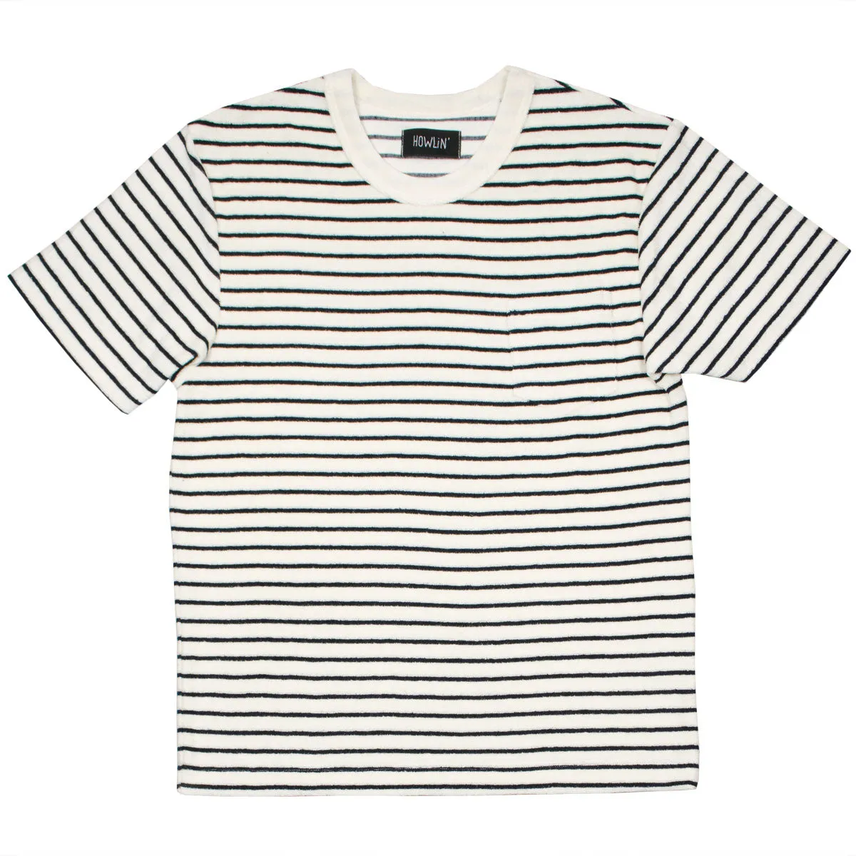 Howlin' - Psycho Killer Striped Towel T-shirt - Navy / Cream