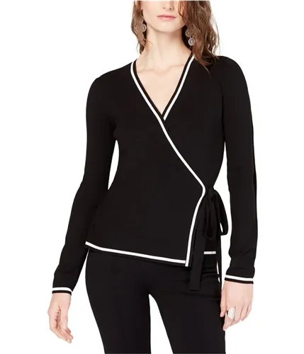 I-N-C Womens Contrast Trim Sweater Wrap Swing