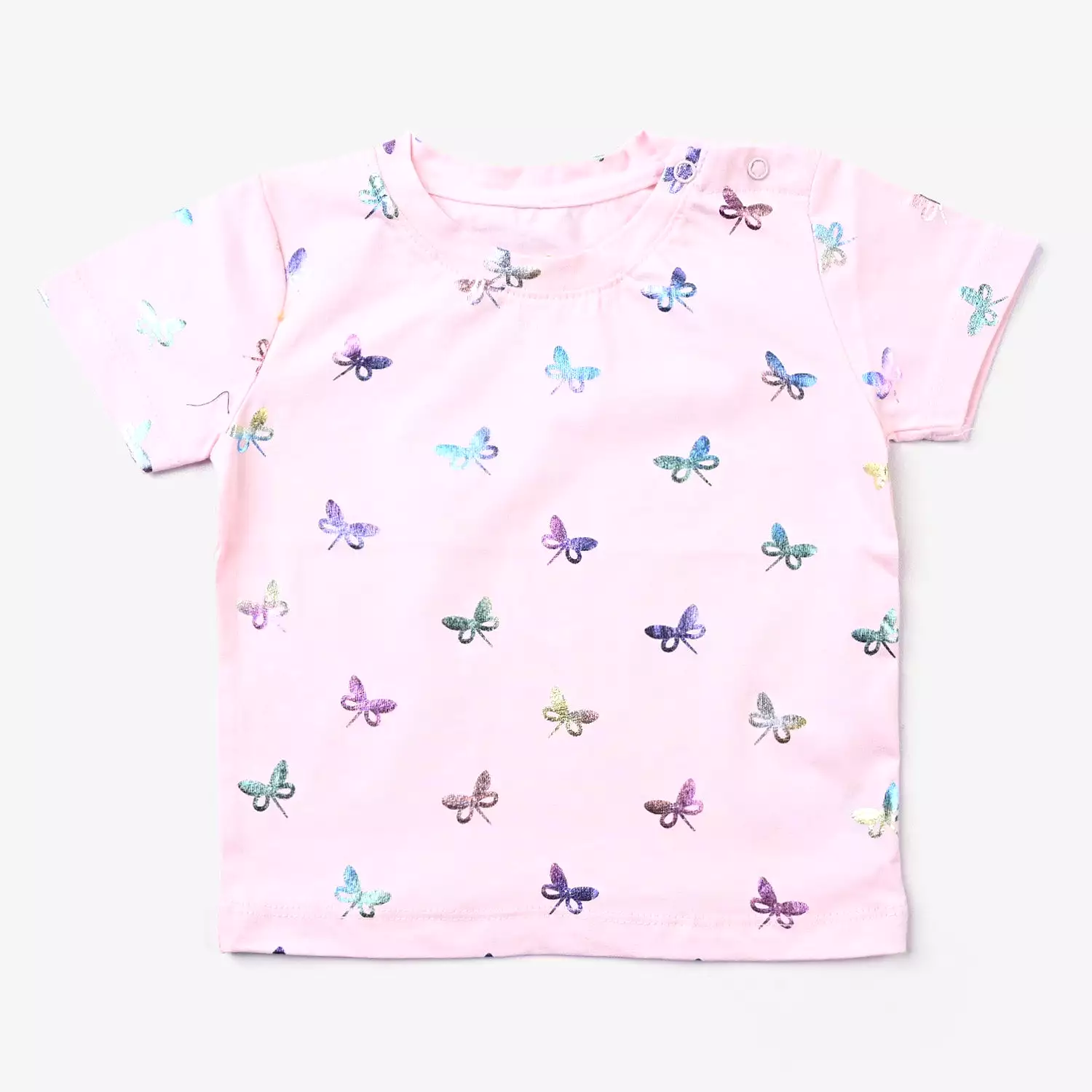 Infant Girls Cotton Jersey T-Shirt Butterflies-L.Pink