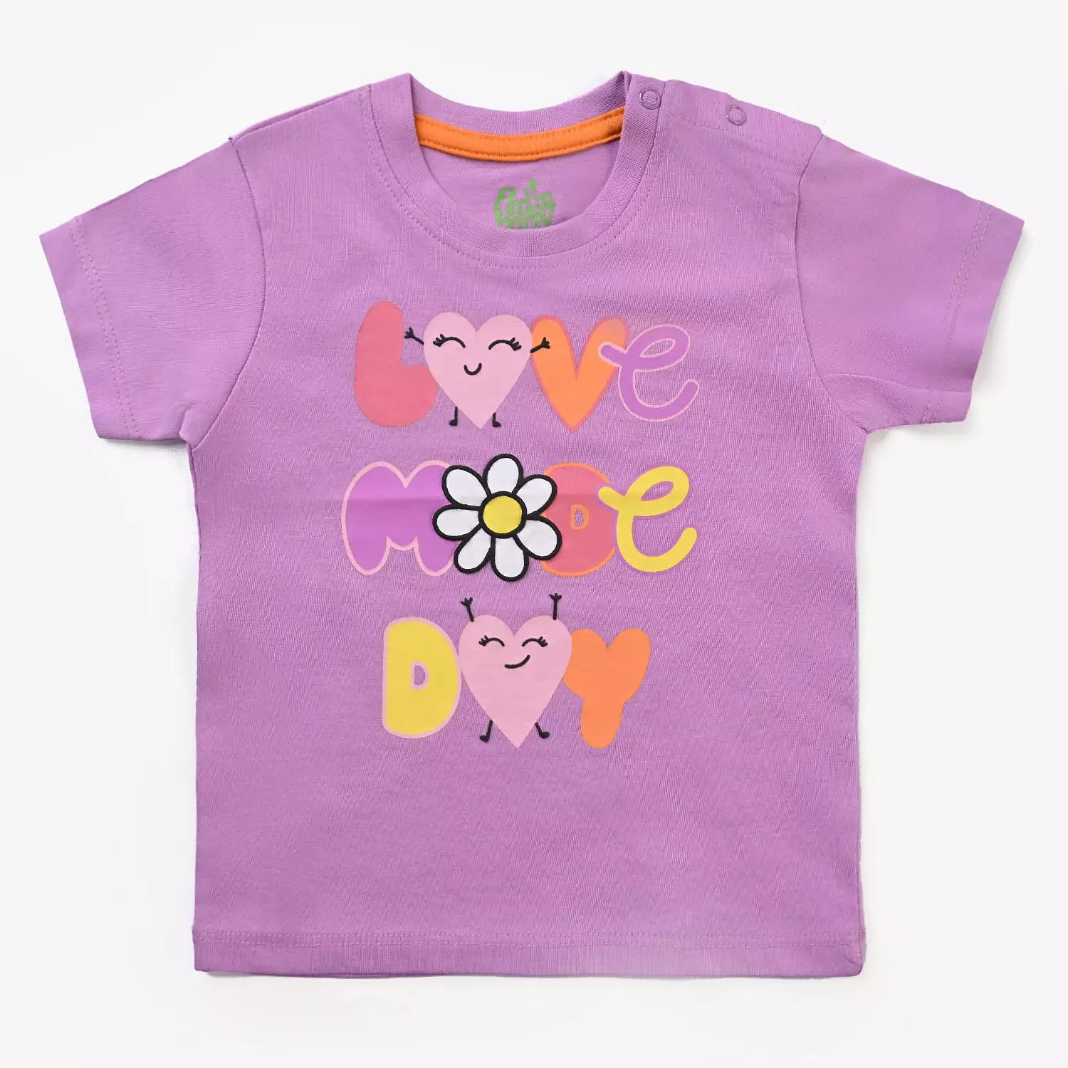 Infant Girls Cotton Jersey T-Shirt Love Mode Day-ORCHID