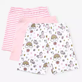 Infant Girls Cotton Poplin 3 Piece Short Set-mIX