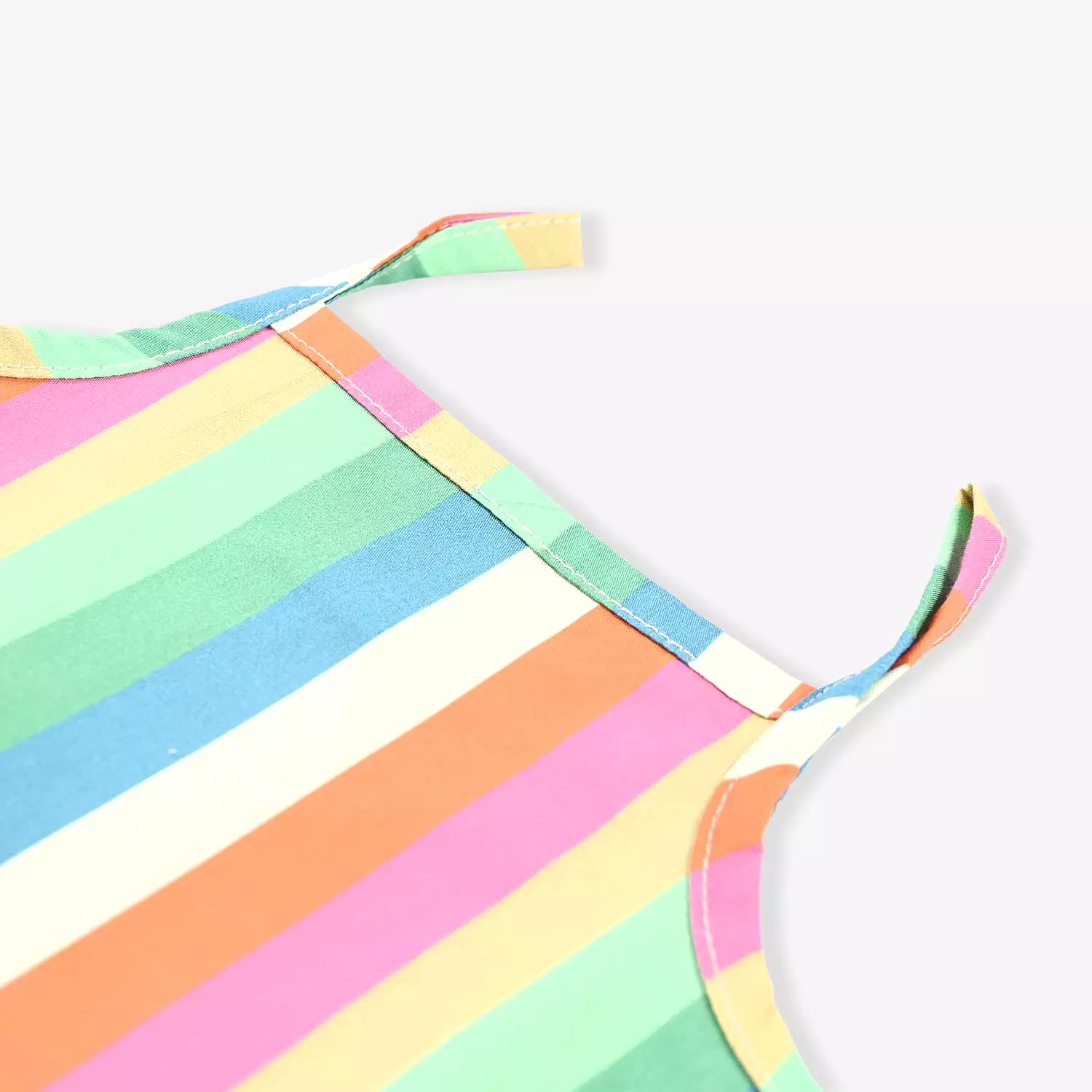 Infant Girls Cotton Romper Multi Stripe-Multi