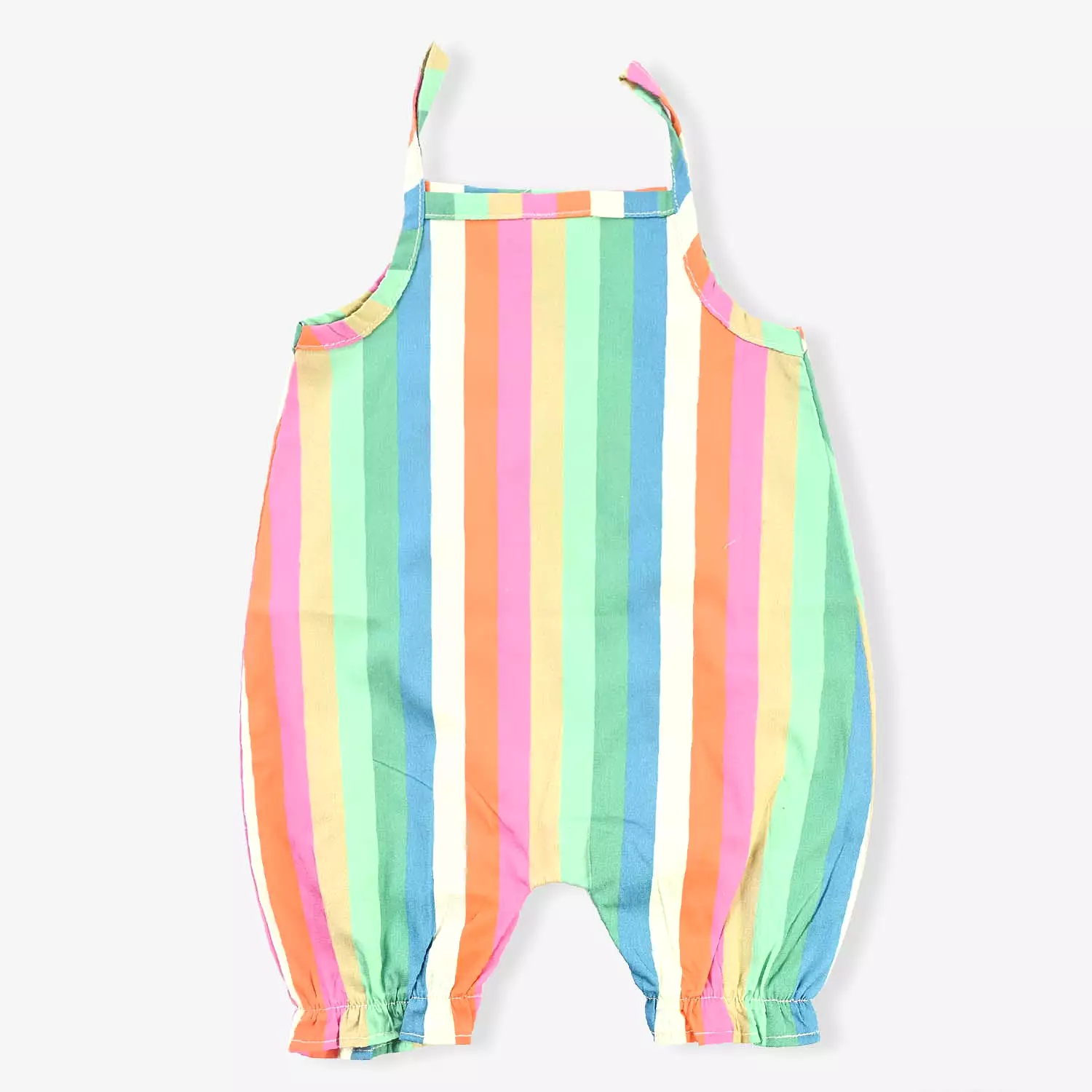 Infant Girls Cotton Romper Multi Stripe-Multi