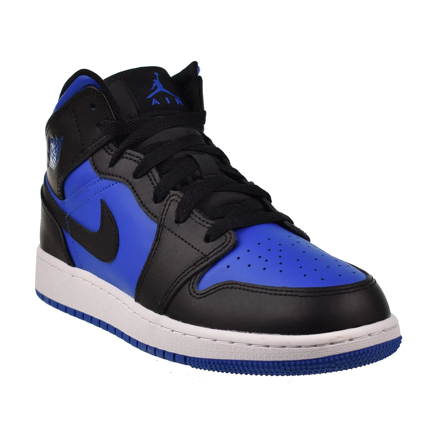 Jordan 1 Mid (GS) Big Kids' Shoes Black-Royal Blue