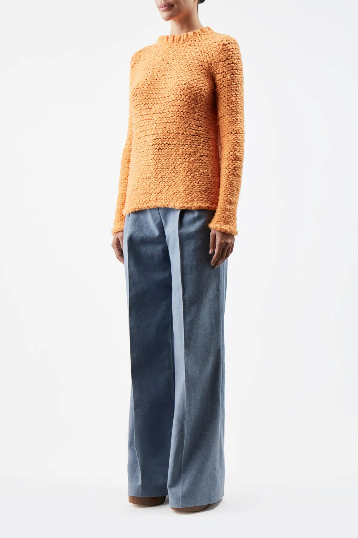 Larenzo Knit Sweater in Fluorescent Orange Welfat Cashmere