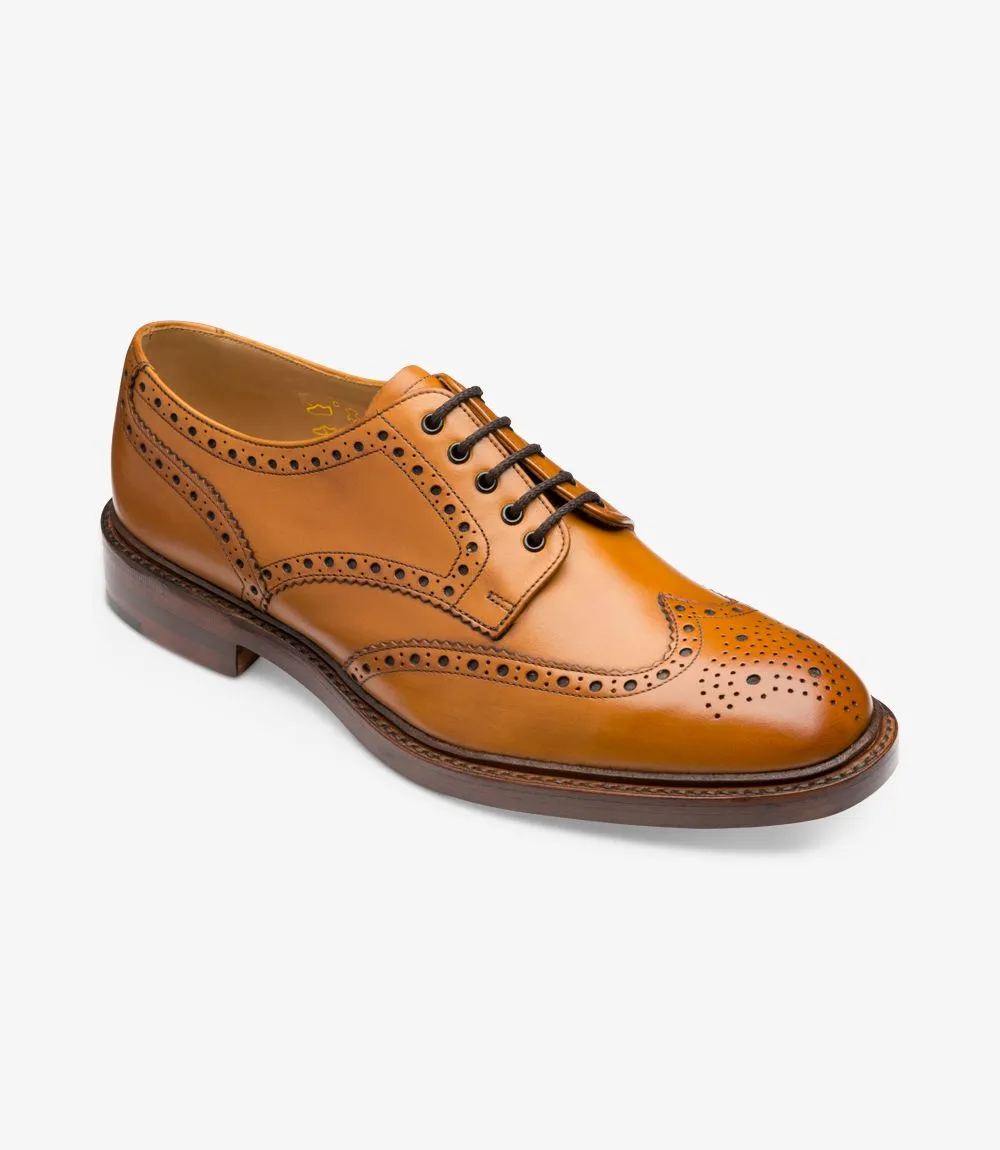 LOAKE Chester Oxford Brogue Shoe - Tan