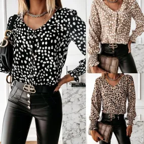 Long Sleeve Printing Casual Polka Dots