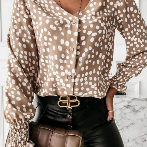 Long Sleeve Printing Casual Polka Dots