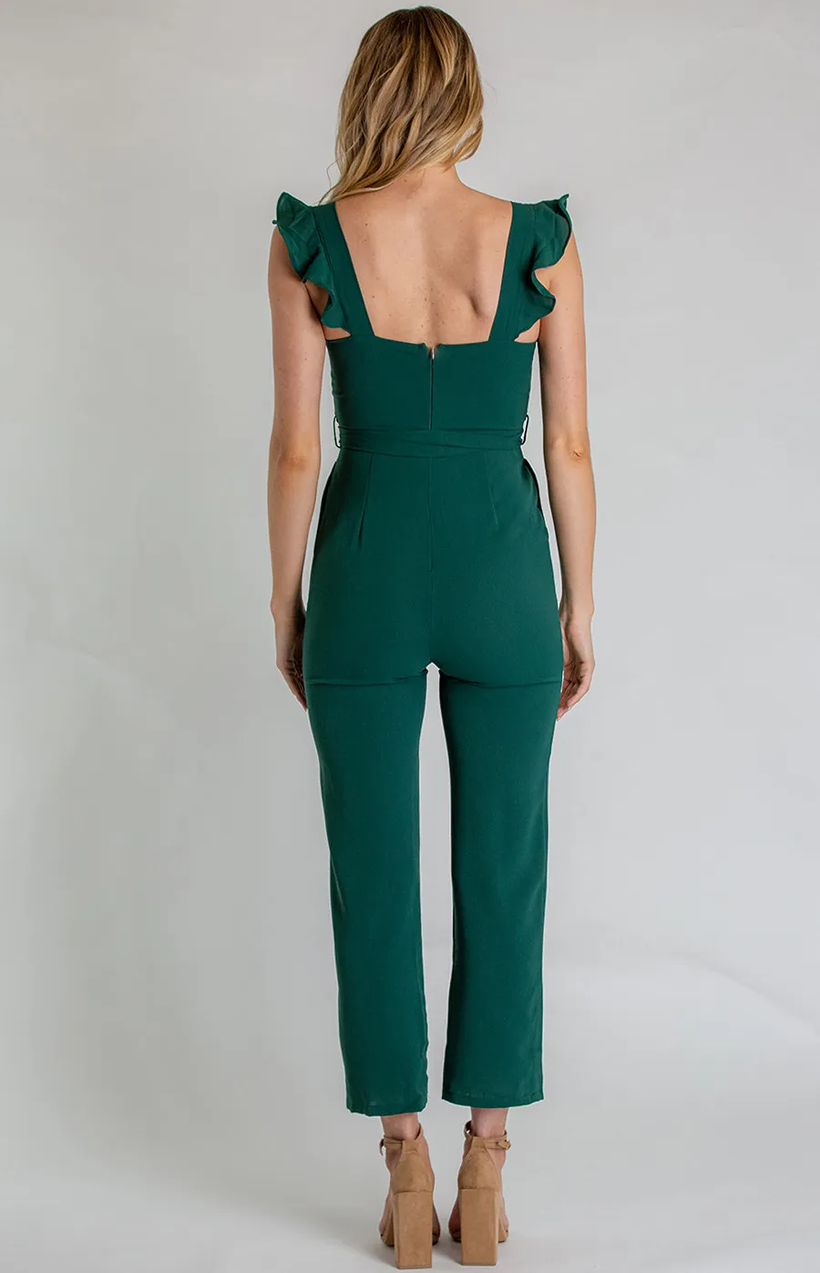 Love Heart Neckline Jumpsuit with Button Detail (AJP871A) 