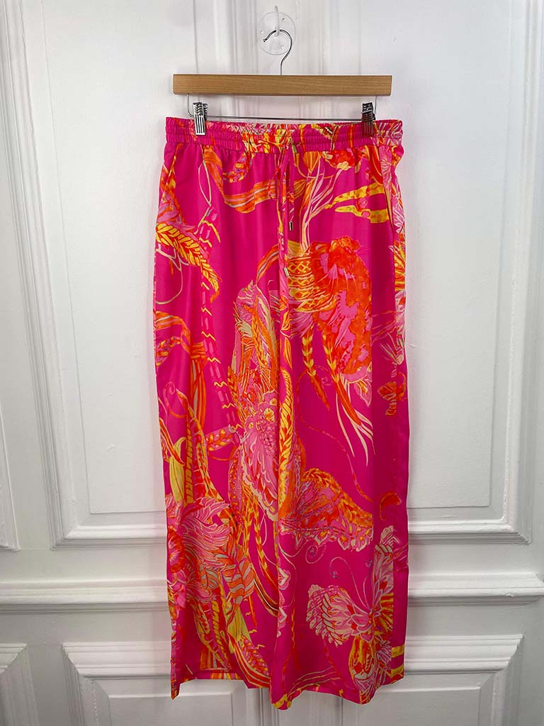 Malissa J Butterfly Print Palazzo Trousers - Hot Pink