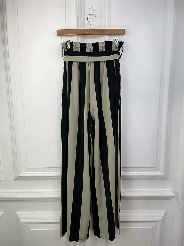 Malissa J Palazzo Trousers - Mono Block Stripe