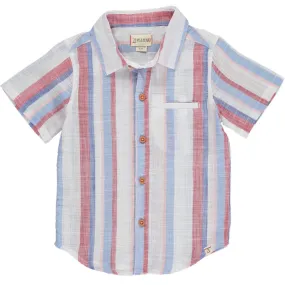 Me & Henry Red/White/Blue Stripe Woven Shirt (HB1243N)