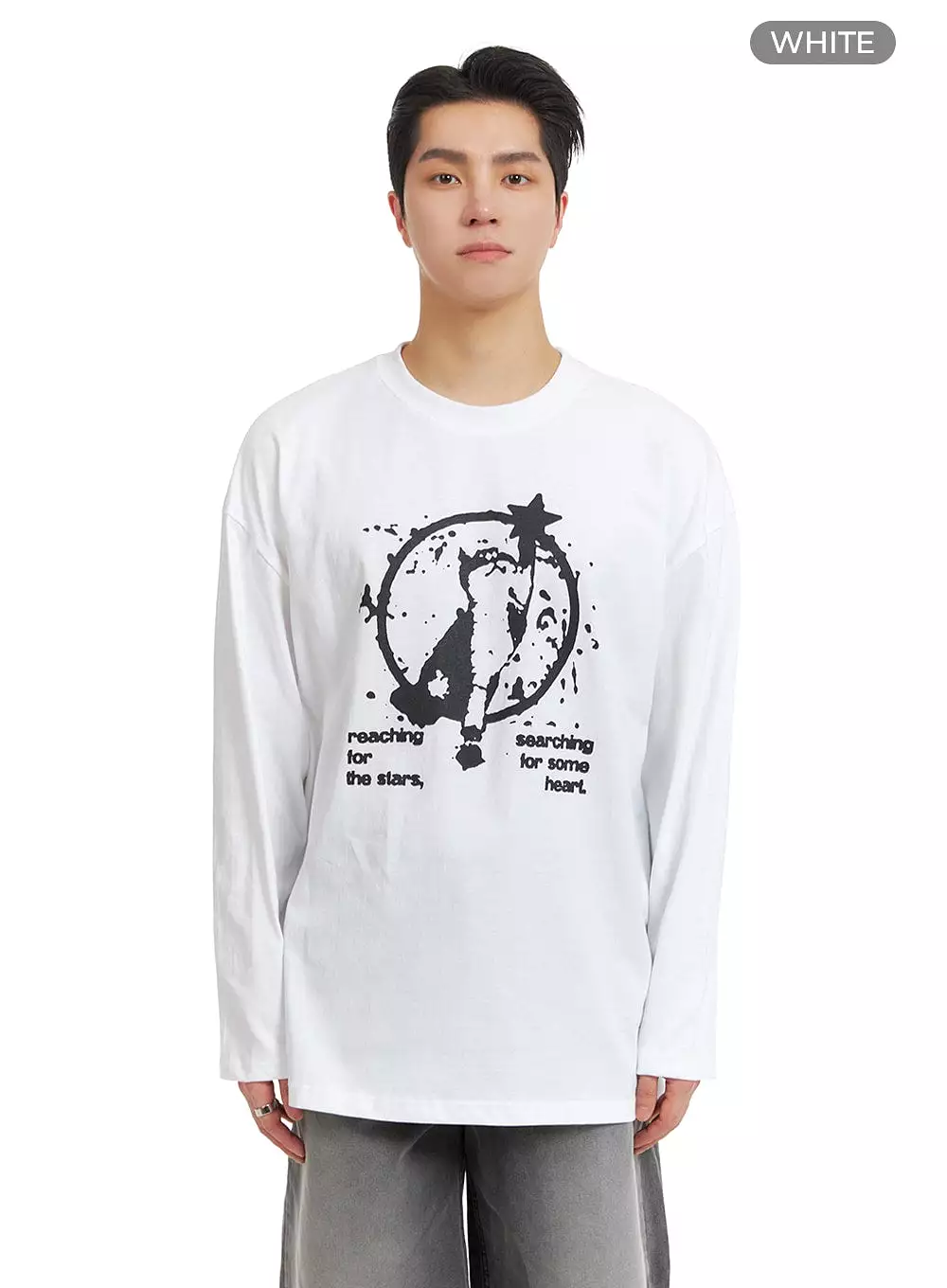 Men's Cotton Graphic Long Sleeve T-Shirt IA401