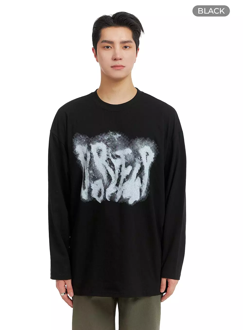 Men's Graphic Cotton Long Sleeve T-Shirt IA401