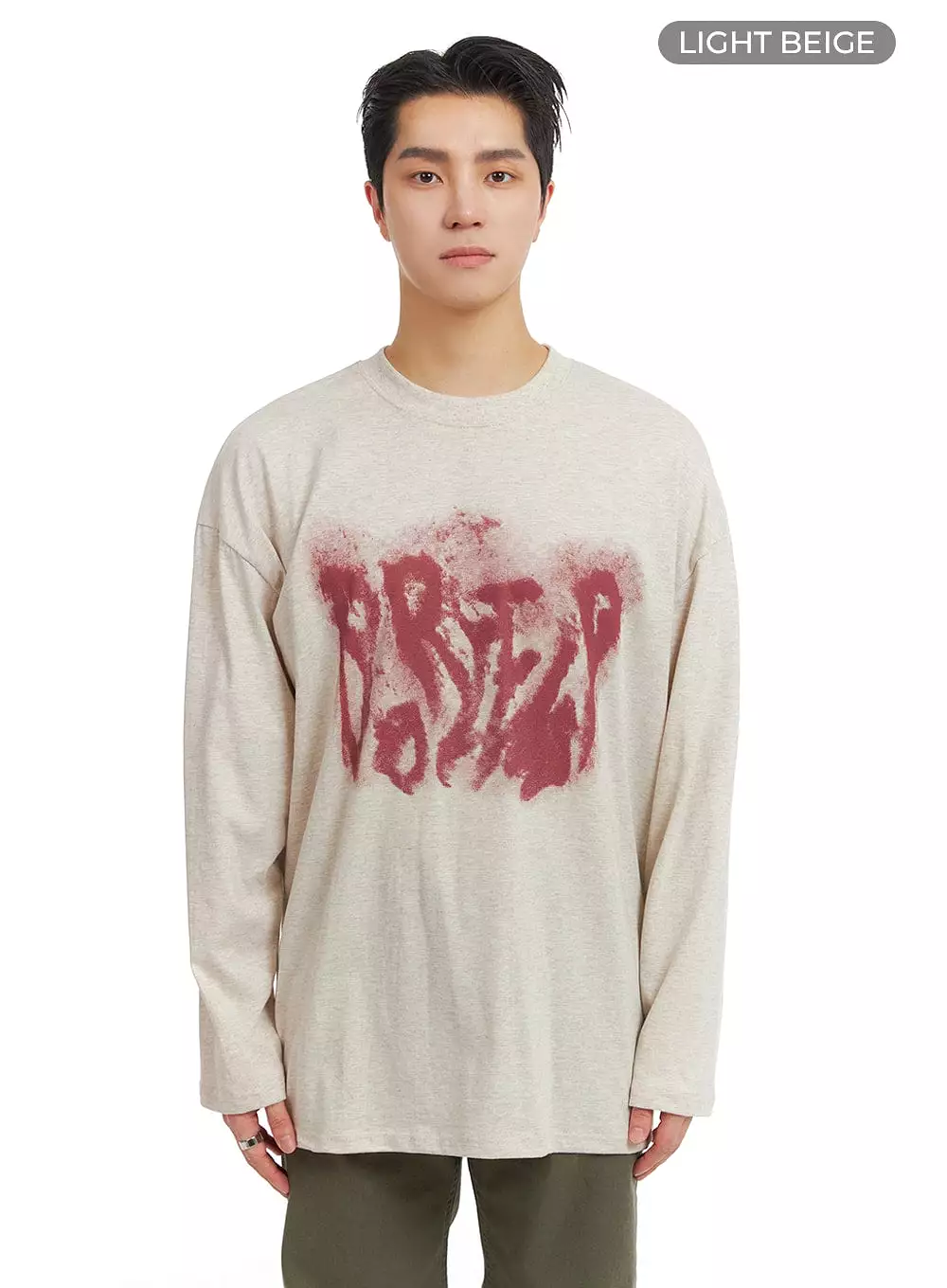 Men's Graphic Cotton Long Sleeve T-Shirt IA401