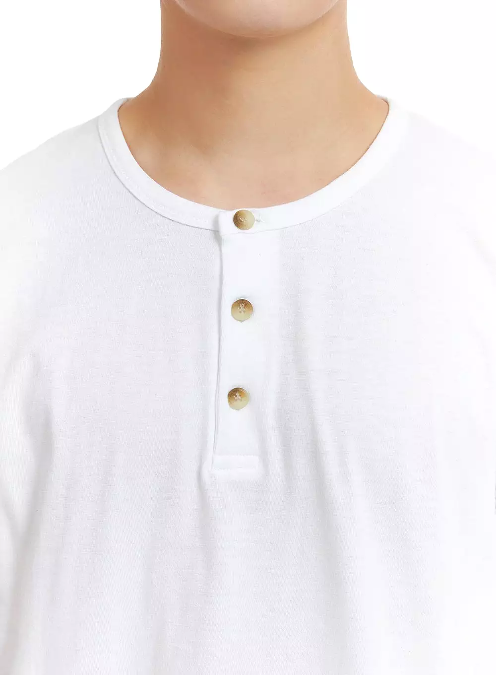 Men's Quarter Button-Up Cotton T-Shirt IA401