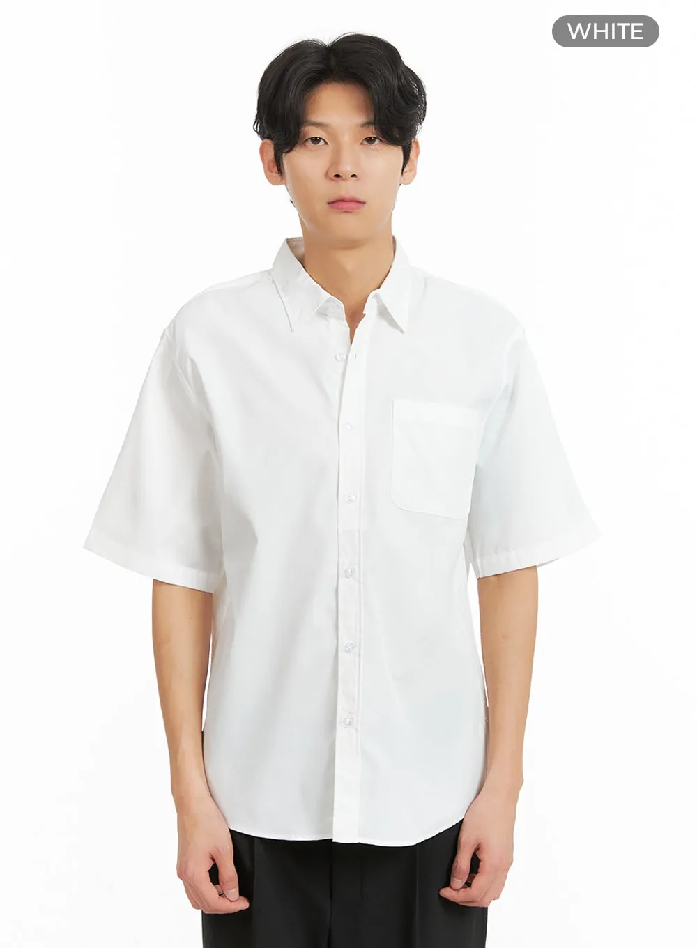 Men's Solid Cotton Buttoned Shirt IA401