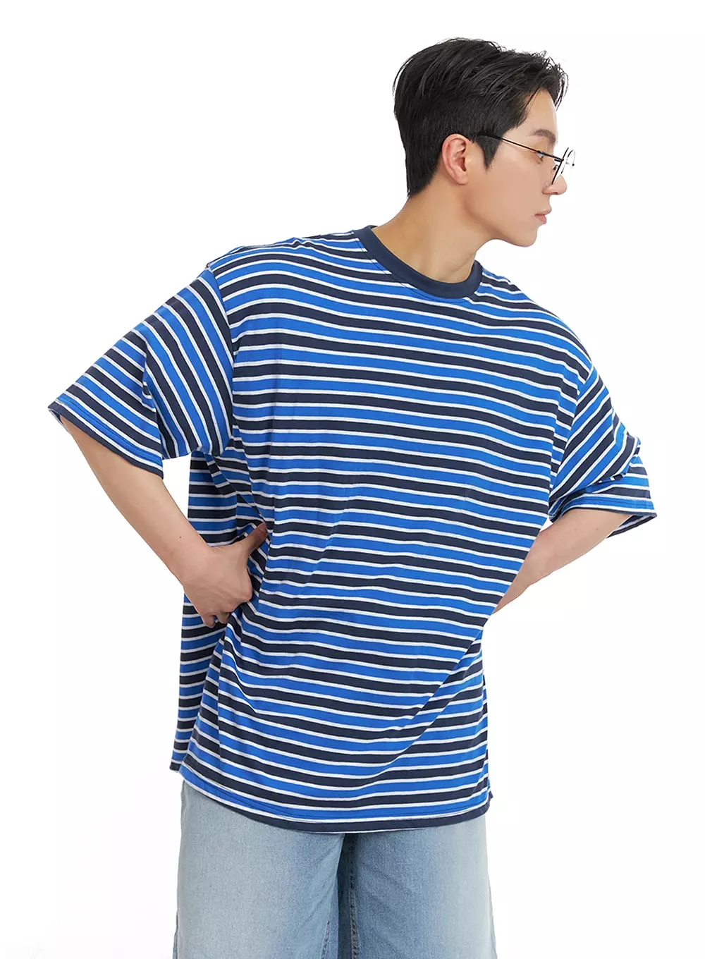 Men's Striped Cotton T-Shirt IA401