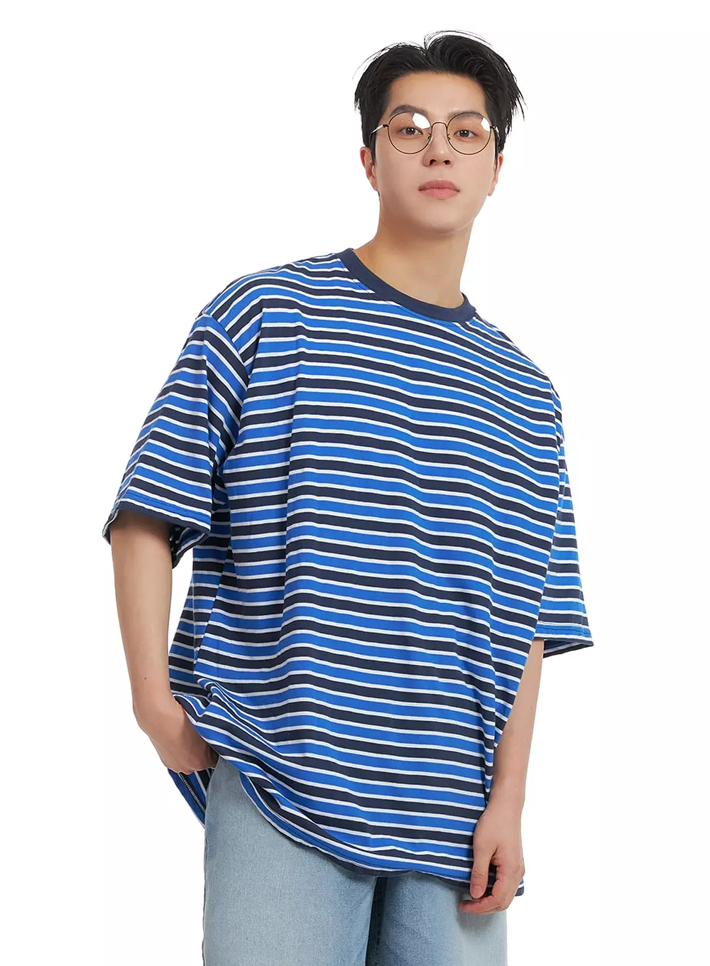 Men's Striped Cotton T-Shirt IA401