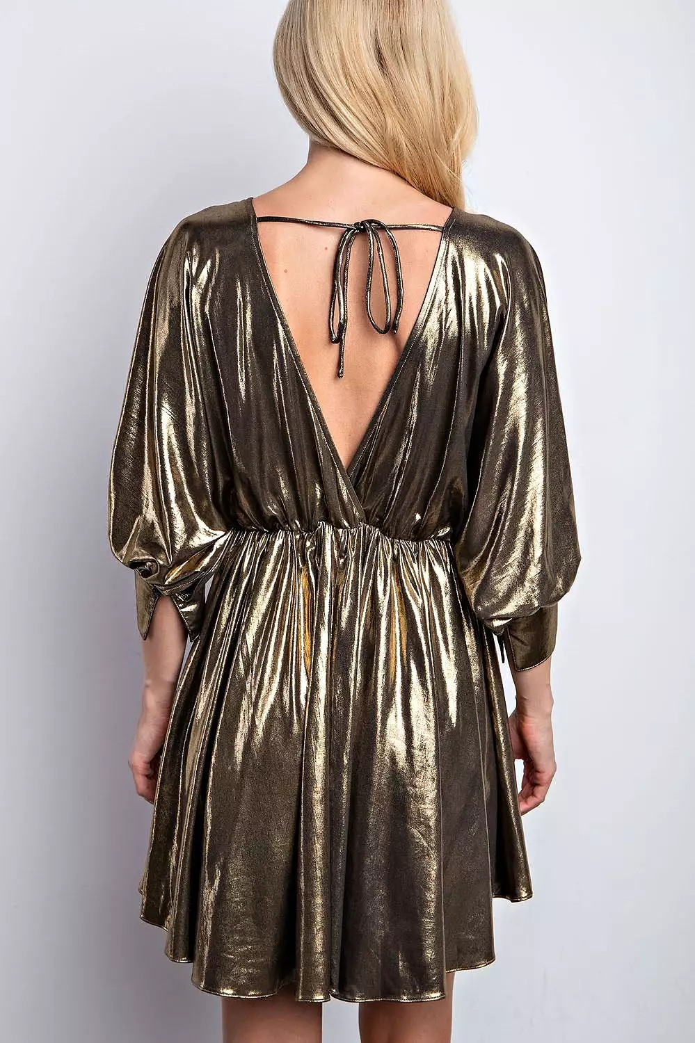 Metallic Gold Mini Dress