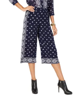 Michael Kors Womens Handkerchief Print Casual Cropped Pants