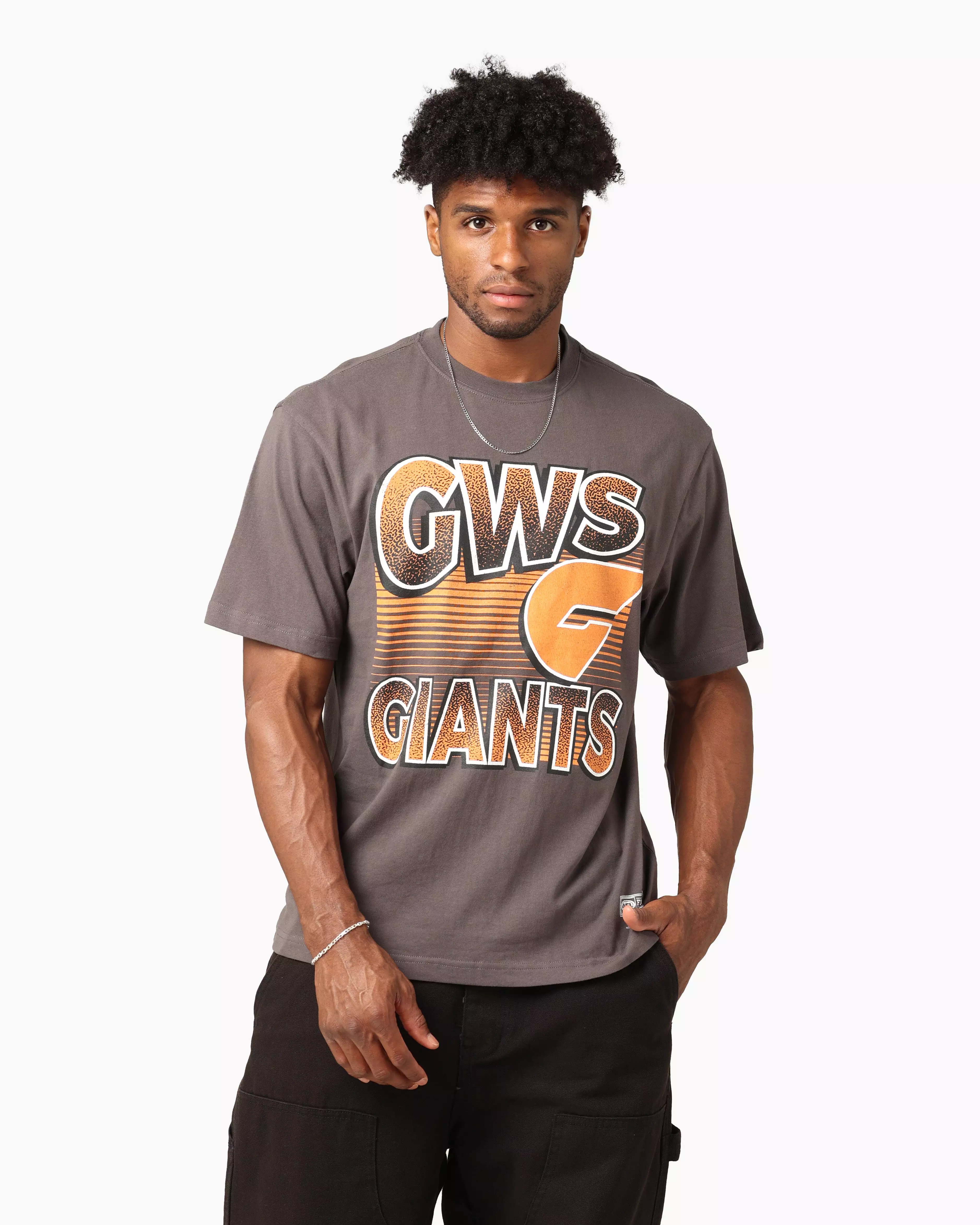 Mitchell & Ness Greater Western Sydney Giants Inline Stack T-Shirt Faded Black