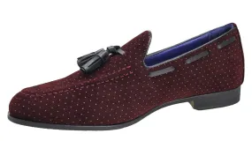 MOCASSINI UOMO DIAMOND CASUAL ELEGANTI ROSSO BORDEAUX SCARPE SHOES da 41 a 45