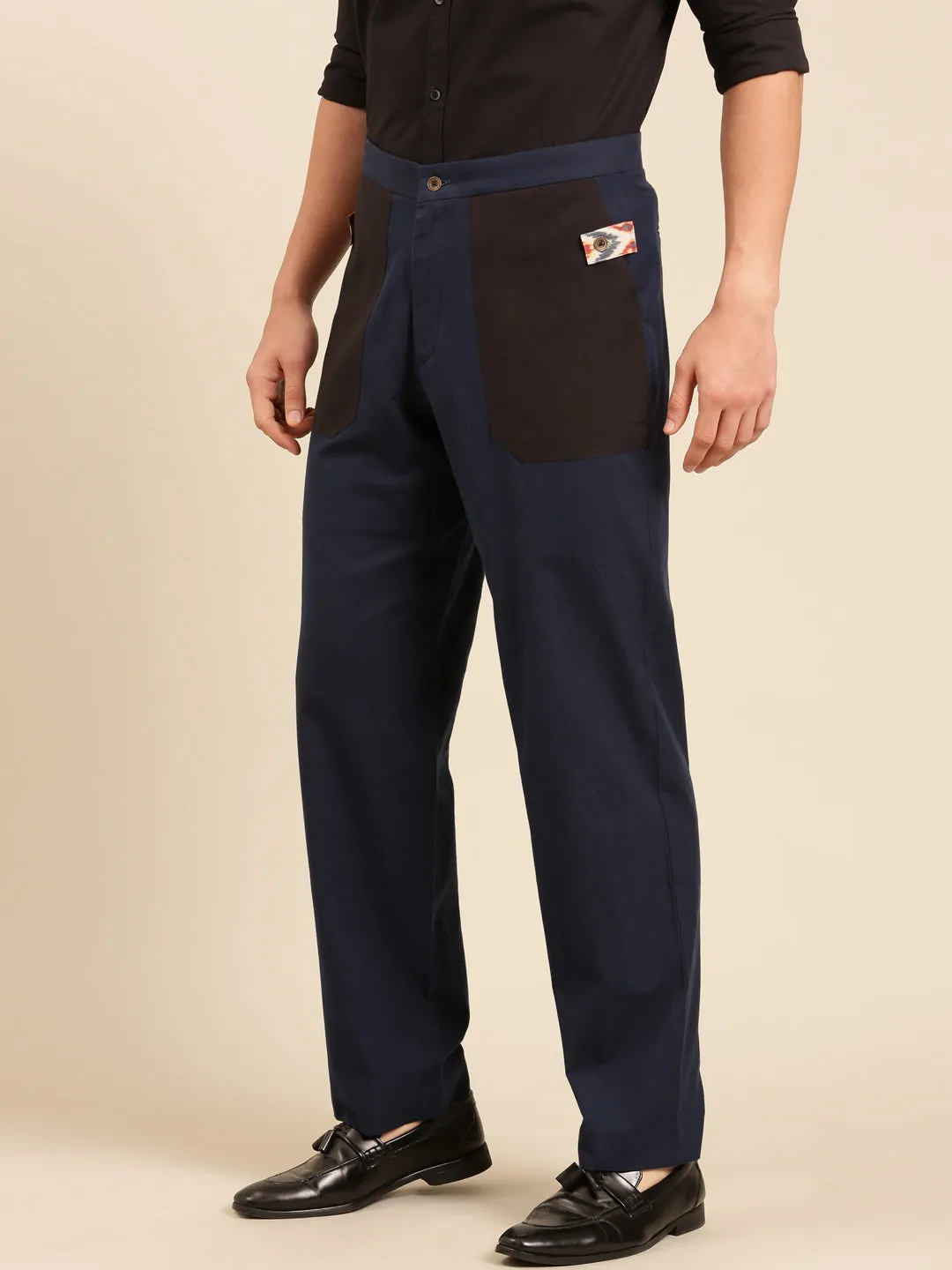 Navy Blue Malai Cotton Pant - MMP0128