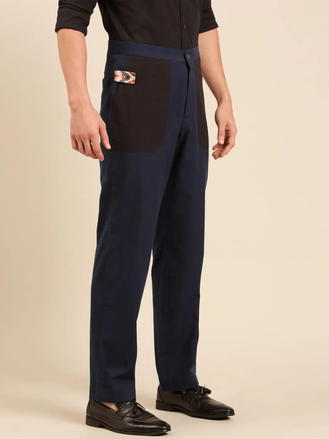 Navy Blue Malai Cotton Pant - MMP0128