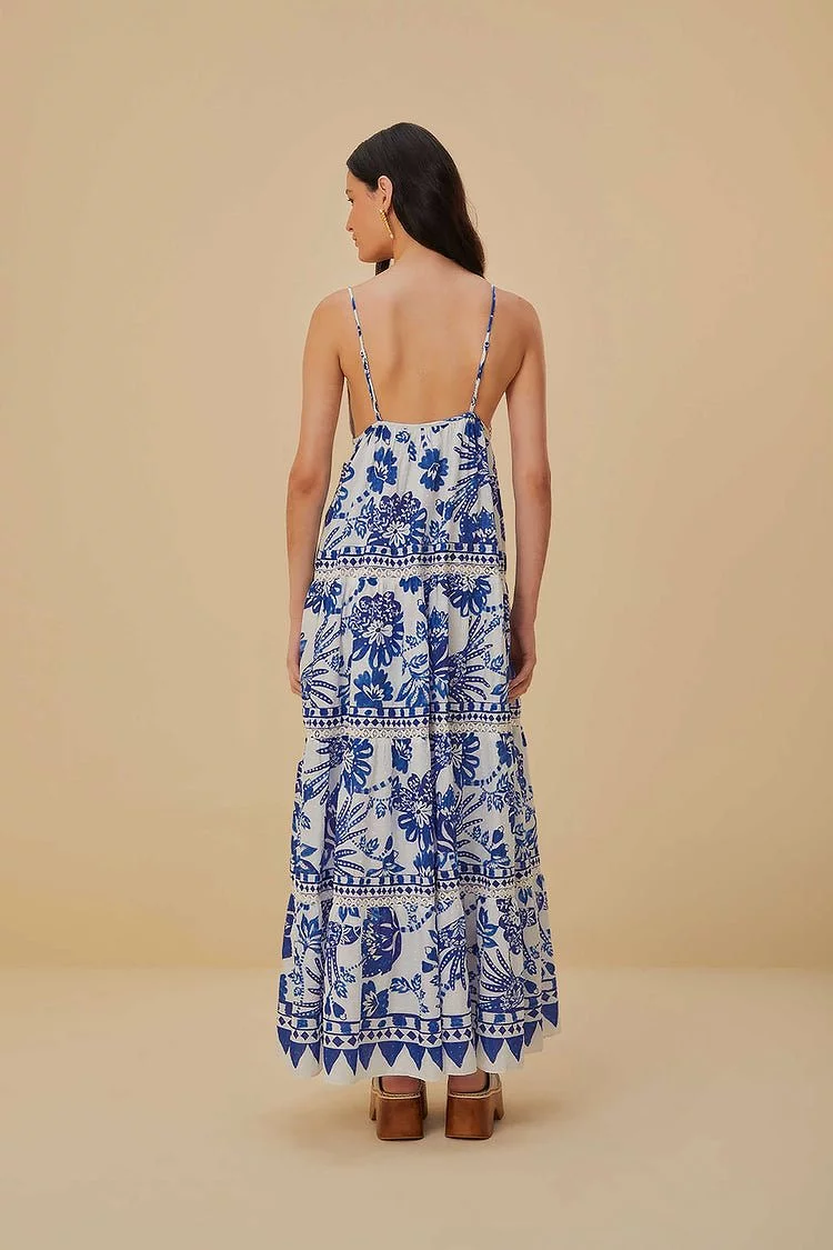 Off-White Flowerful Birds Maxi Dress {Farm Rio}