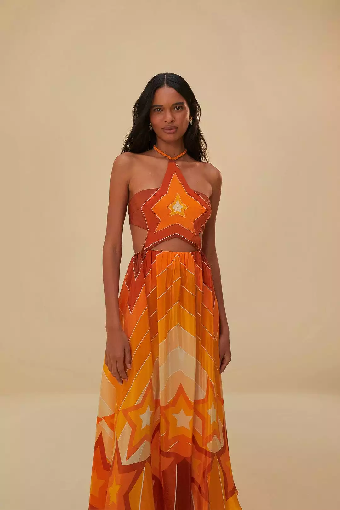 Orange Gradient Stripes Maxi Dress {Farm Rio}