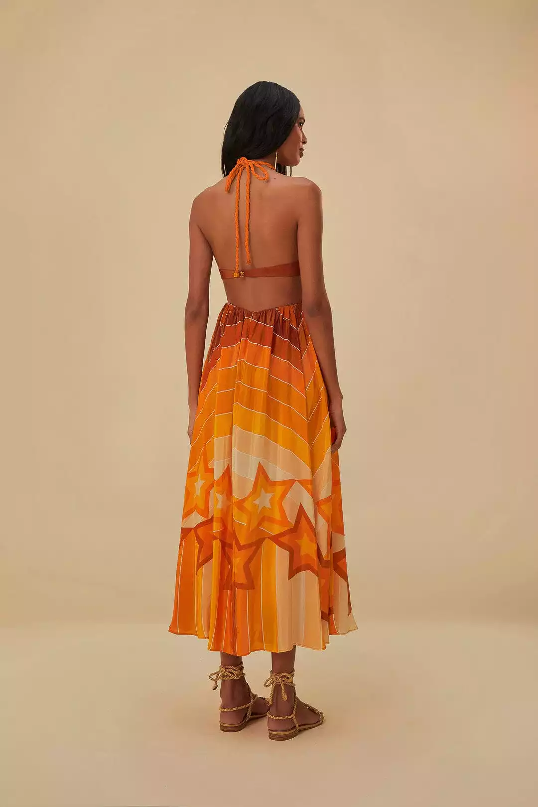 Orange Gradient Stripes Maxi Dress {Farm Rio}