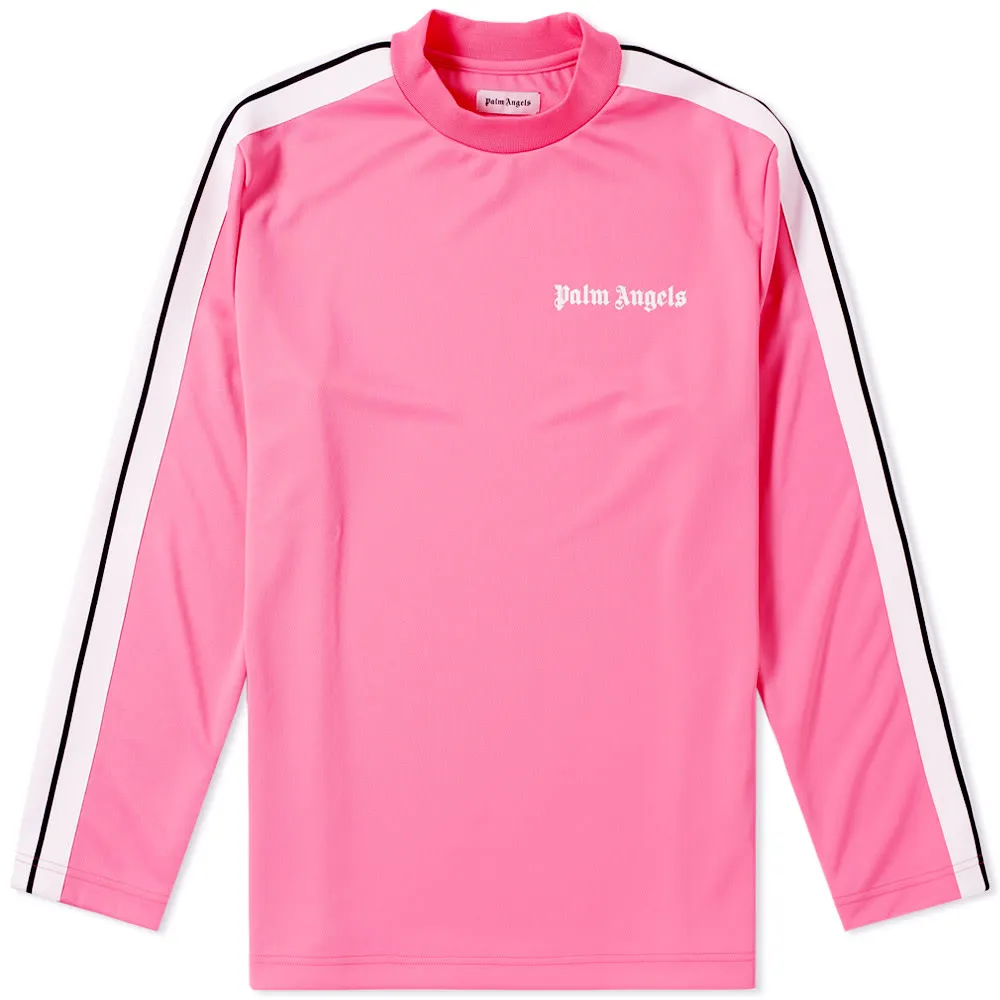 Palm Angels Long Sleeve Track Taping TeeFuzia & White