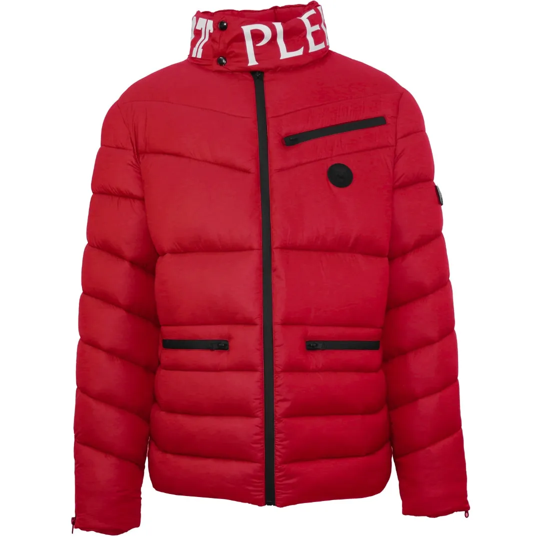 Plein Sport Padded Bold Logo Red Jacket