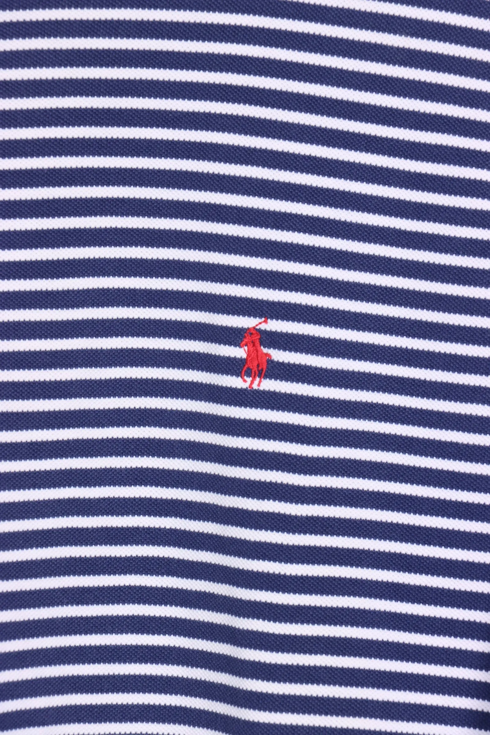 POLO RALPH LAUREN Striped Blue & White Embroidered Logo Tee (M-L)