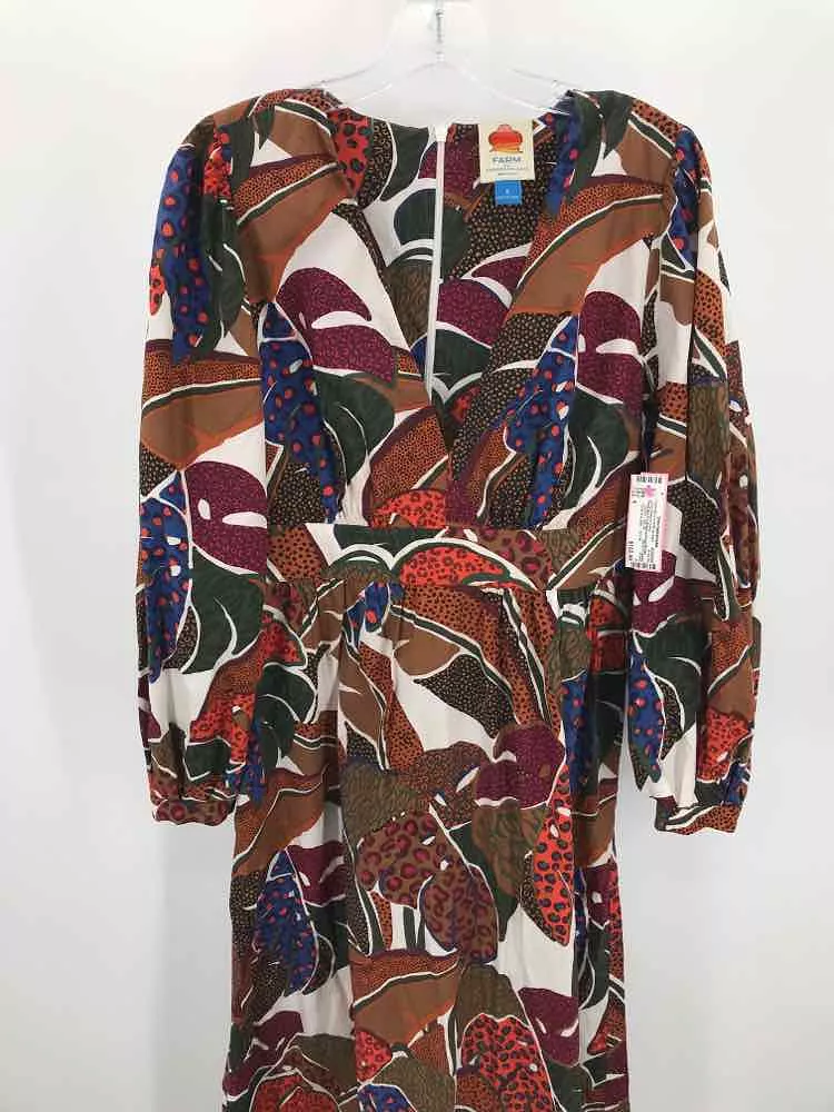 Pre-Owned Farm Rio For Anthropologie Brown Size 6 Maxi Long Sleeve Dress